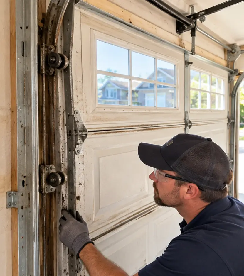 Garage door technician providing service in Tomball TX