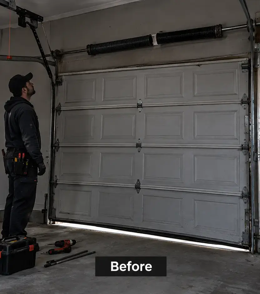 Garage door technician providing service in Tomball TX