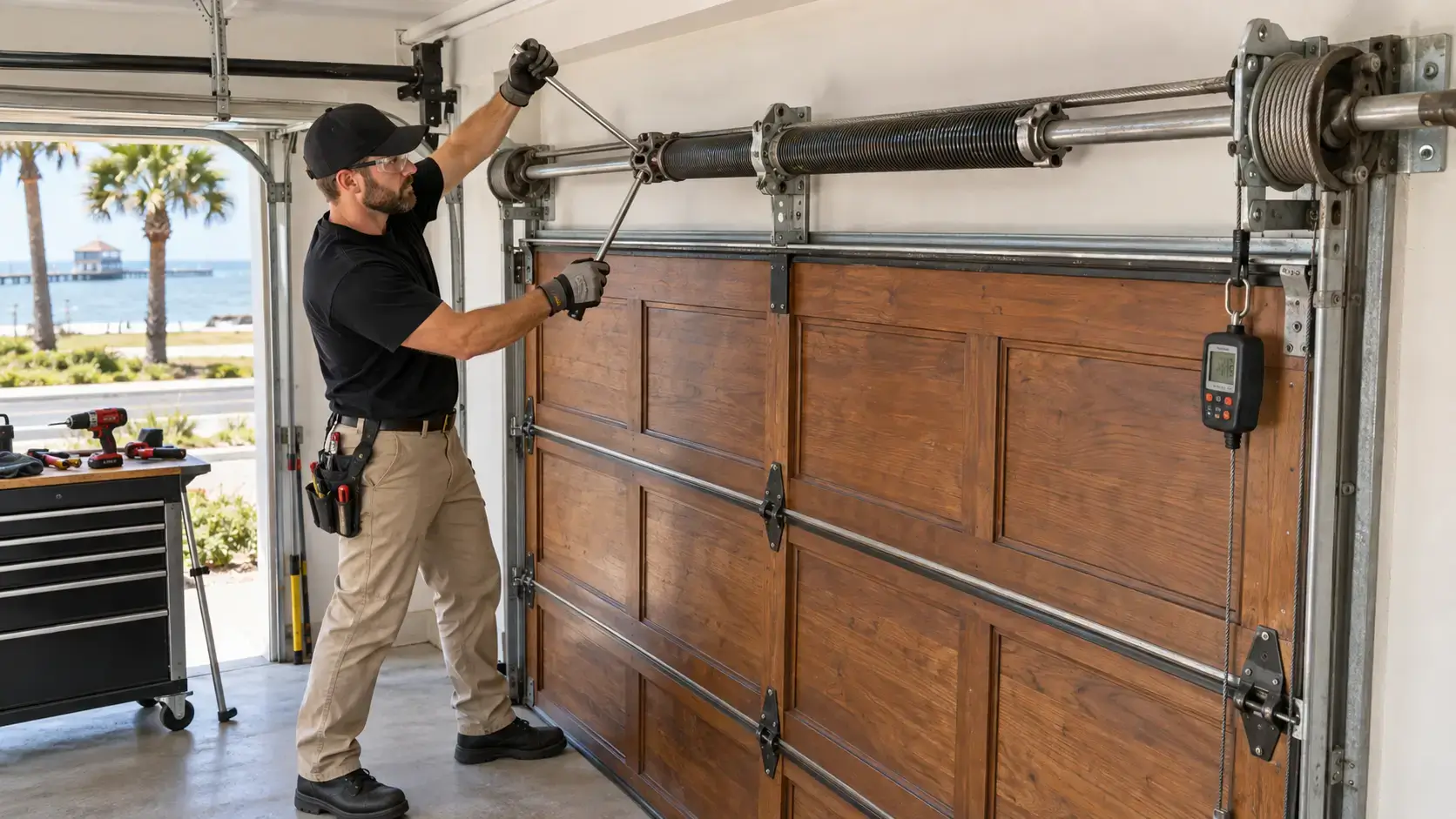 Garage door spring repair service in Tomball TX