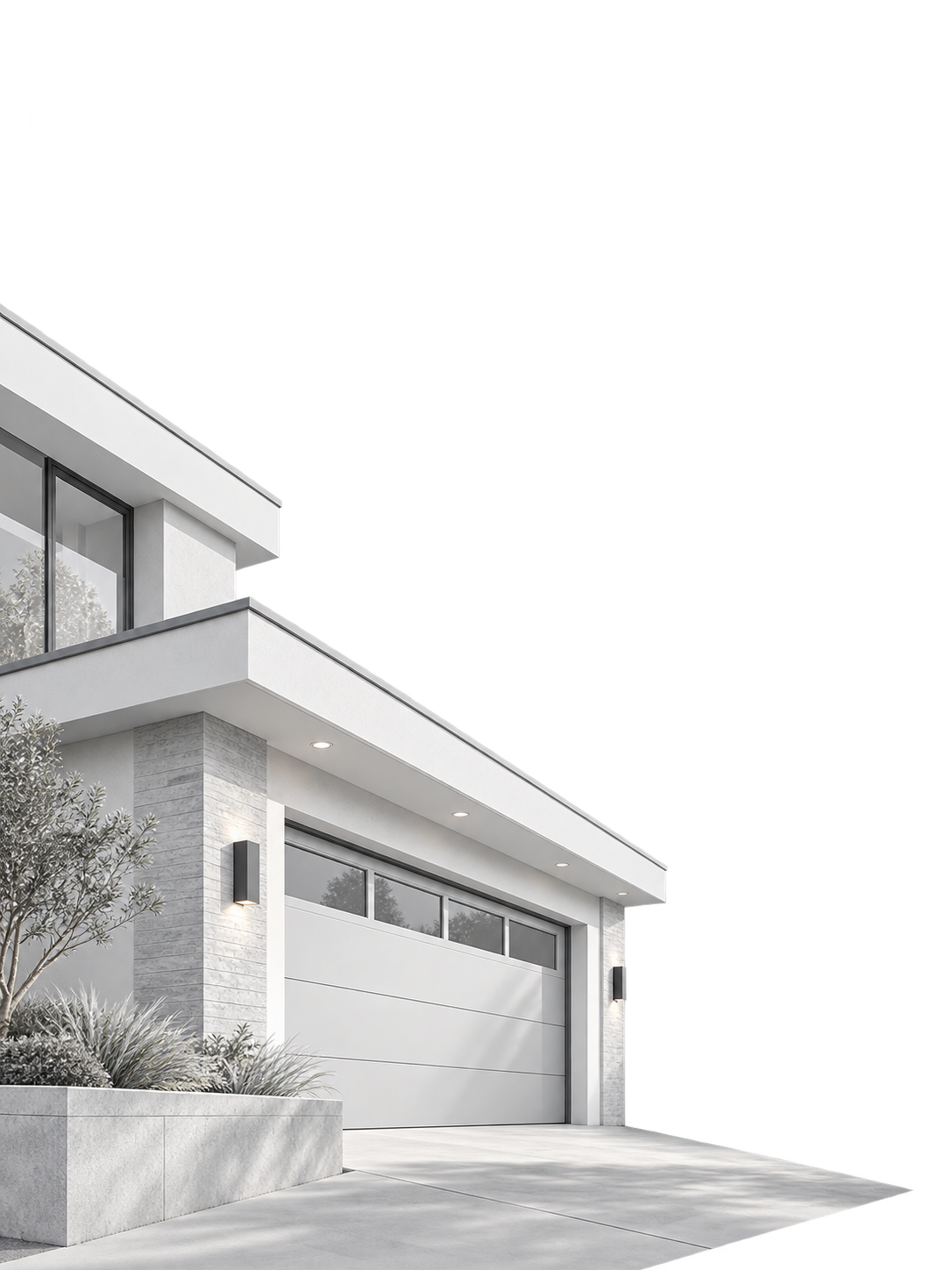 Modern garage door decorative exterior